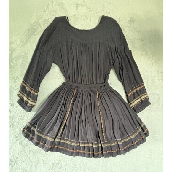 Free People Delilah Women's Mini Dress Embroidered Wrap Bohemian Chic Women's XS - Picture 2 of 9
